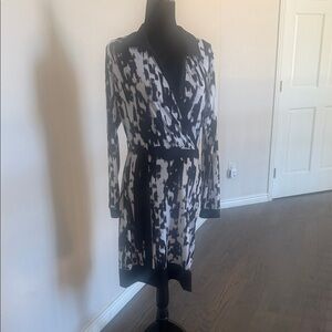 Nicole Miller Black and White Patterned Dress